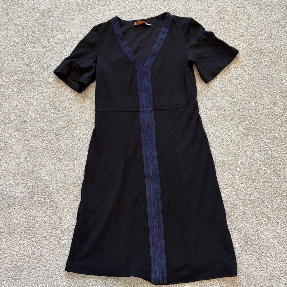 Tory Burch Sallare Dress Womens‎ S Black Tunic Minimalist Career LBD